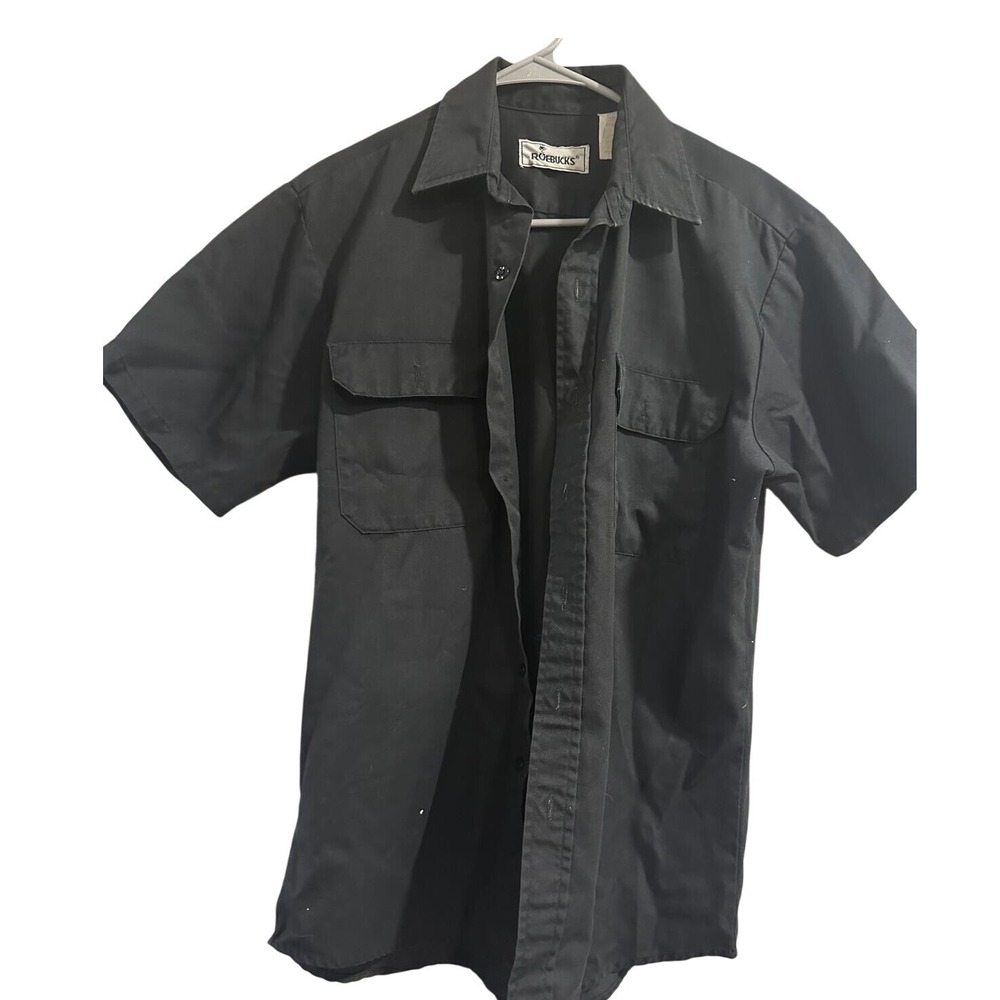 Roebucks Black Short Sleeve Button-Up Shirt